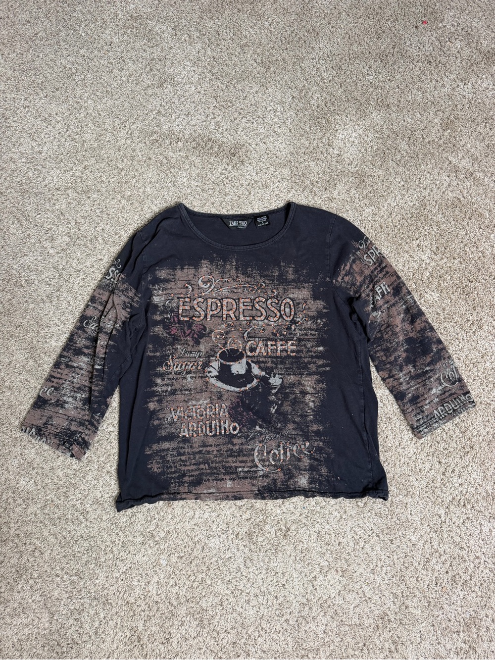 Vintage Y2K Espresso Coffee Bedazzled Womens